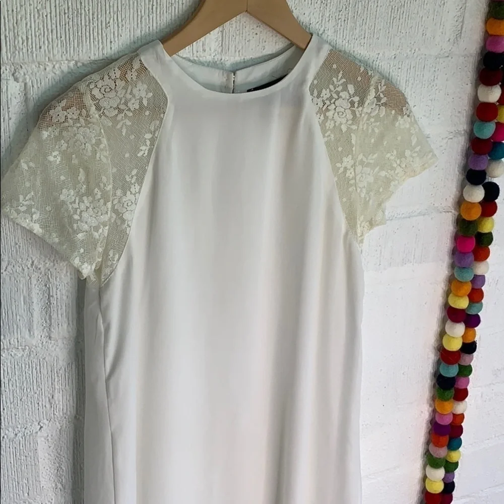 Anthropologie Lovemarks Sheer Shoulder Lace Mini Dress